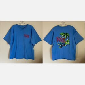 Vintage Señor Frog's Cancún Blue Tropical Crewneck Short Sleeve T-Shirt Size XL